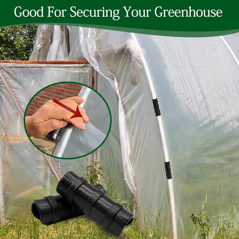 Jersvimc 12Pcs Greenhouse Clips 1 Inch PVC Clamp, Black Greenhouse Clamps Garden Plastic Clamp Farm Tube Clamps for Agriculture - Image 3